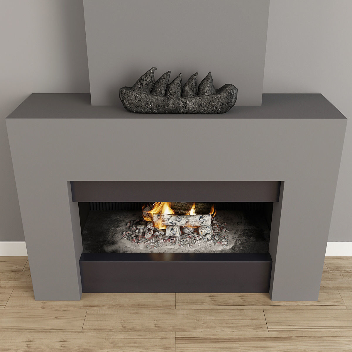 Fireplace Gray 3D model_7