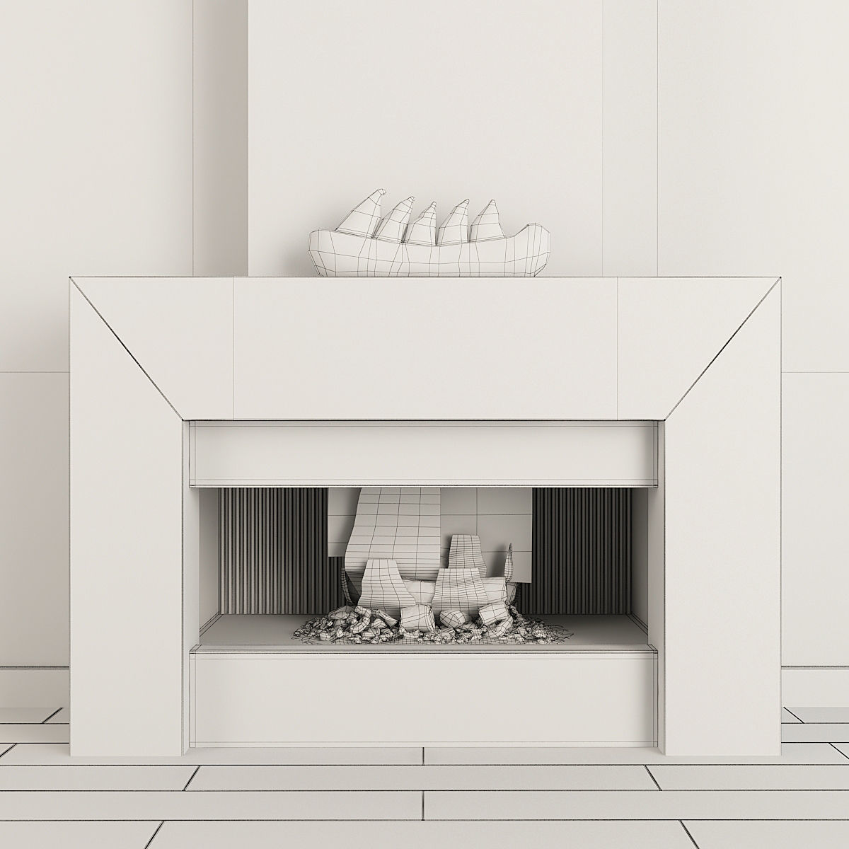 Fireplace Gray 3D model_10