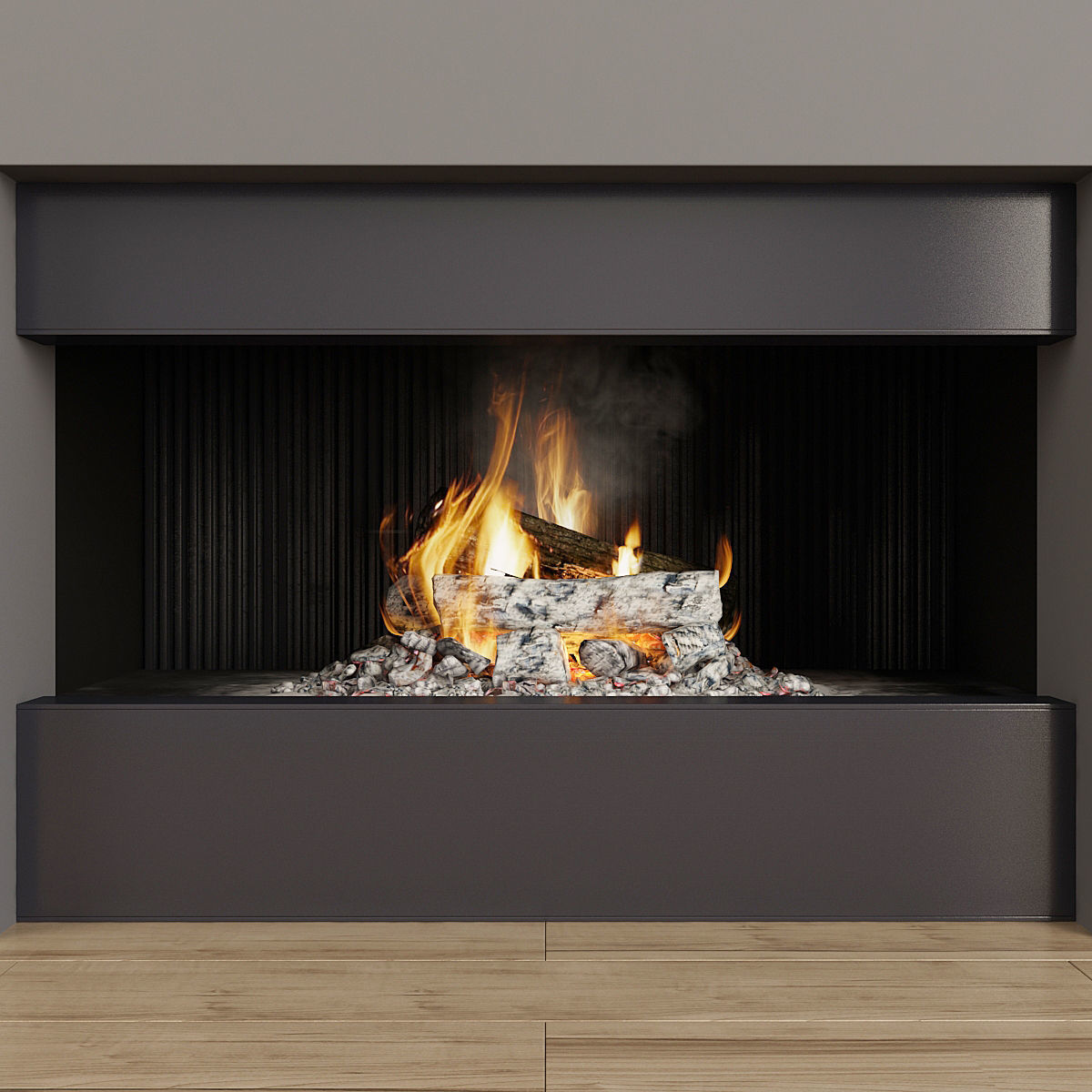 Fireplace Gray 3D model_1