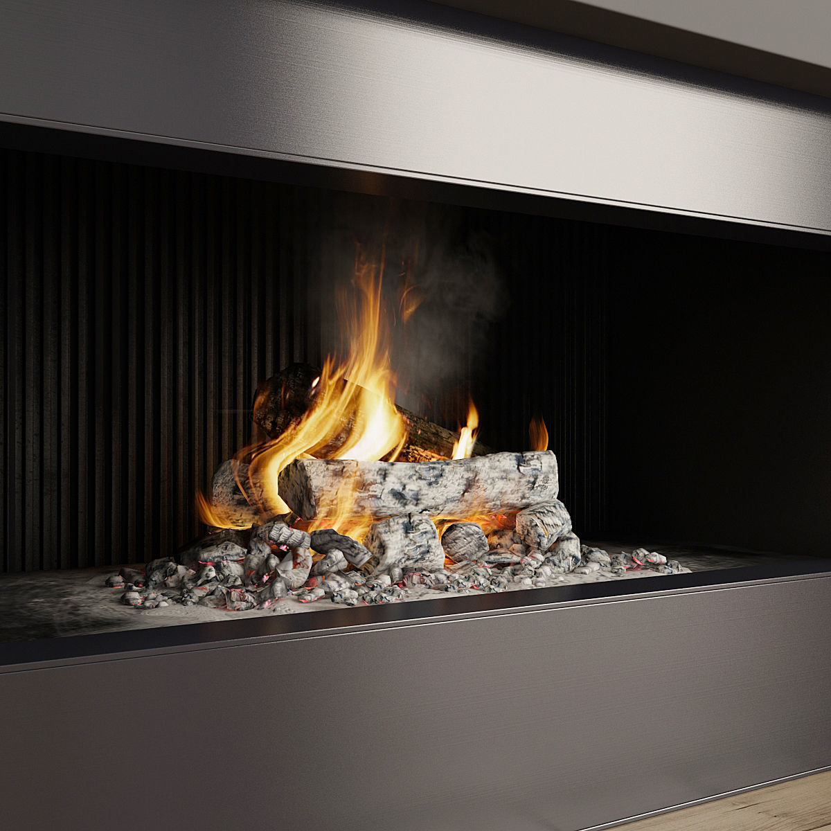 Fireplace Gray 3D model_2