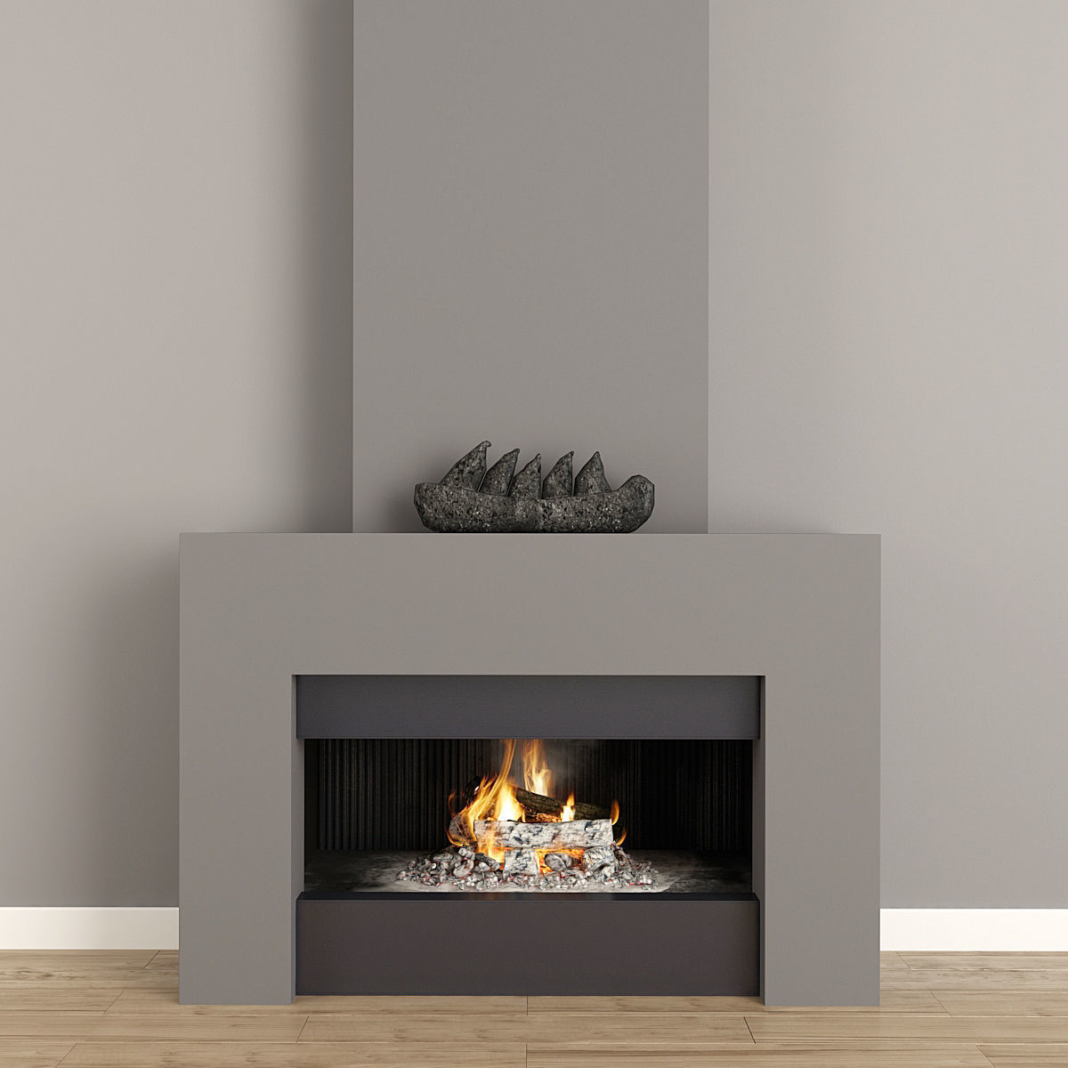 Fireplace Gray 3D model_9