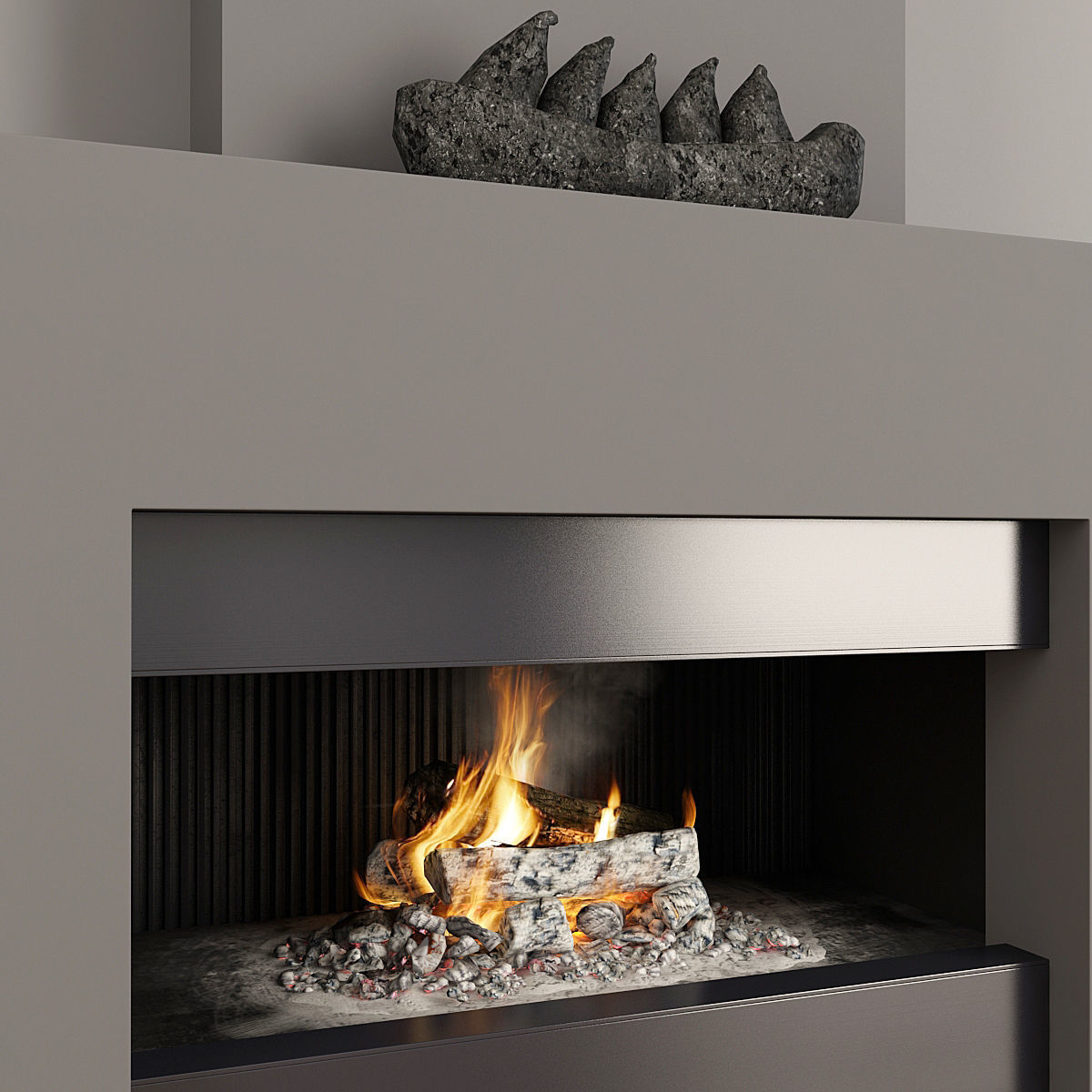 Fireplace Gray 3D model_8