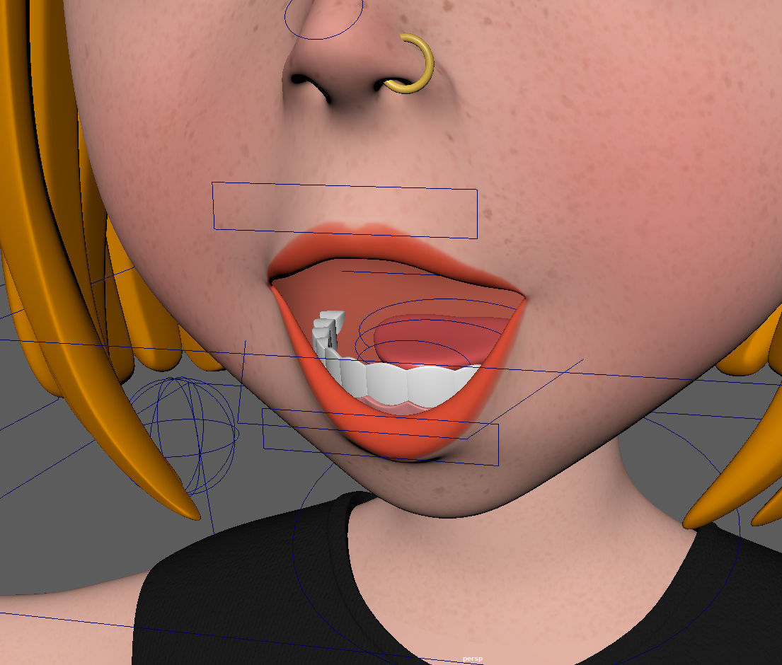 Cartoon Girl Rachel Rigged 3D model_37