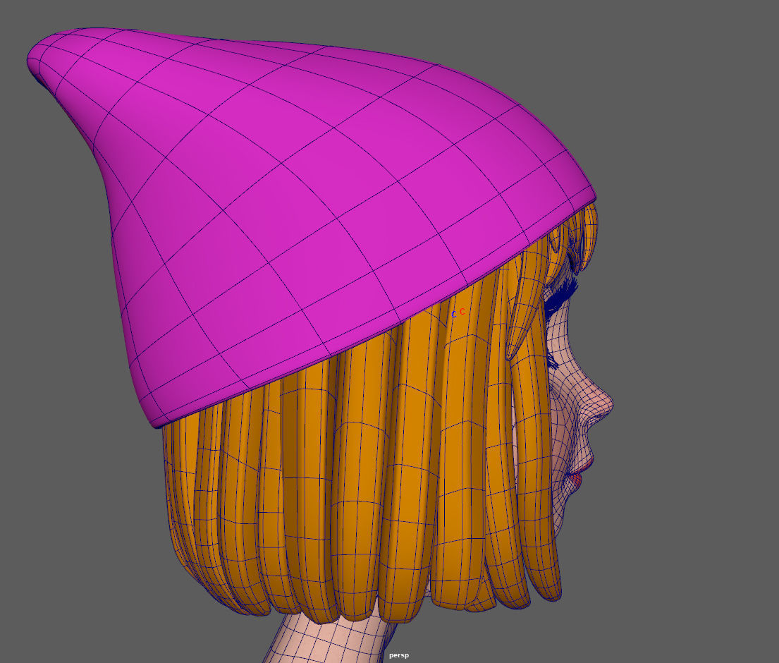 Cartoon Girl Rachel Rigged 3D model_24
