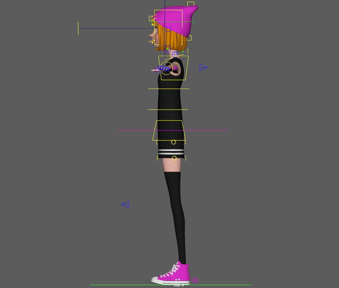 Cartoon Girl Rachel Rigged 3D model_16