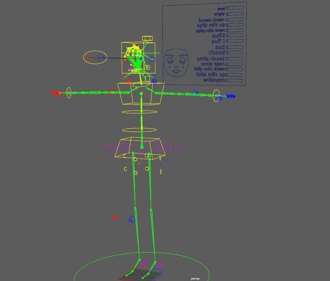 Cartoon Girl Rachel Rigged 3D model_26
