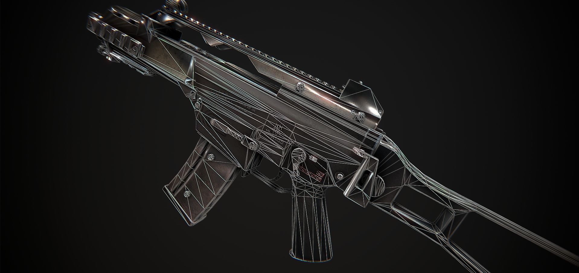 G36 ag rifle Low-poly 3D model_6