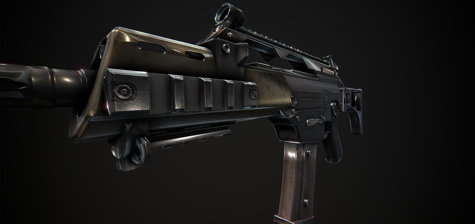 G36 ag rifle Low-poly 3D model_2