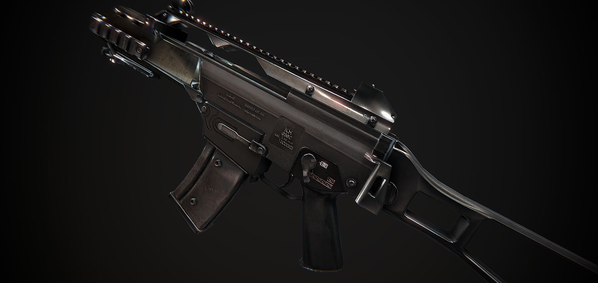 G36 ag rifle Low-poly 3D model_5