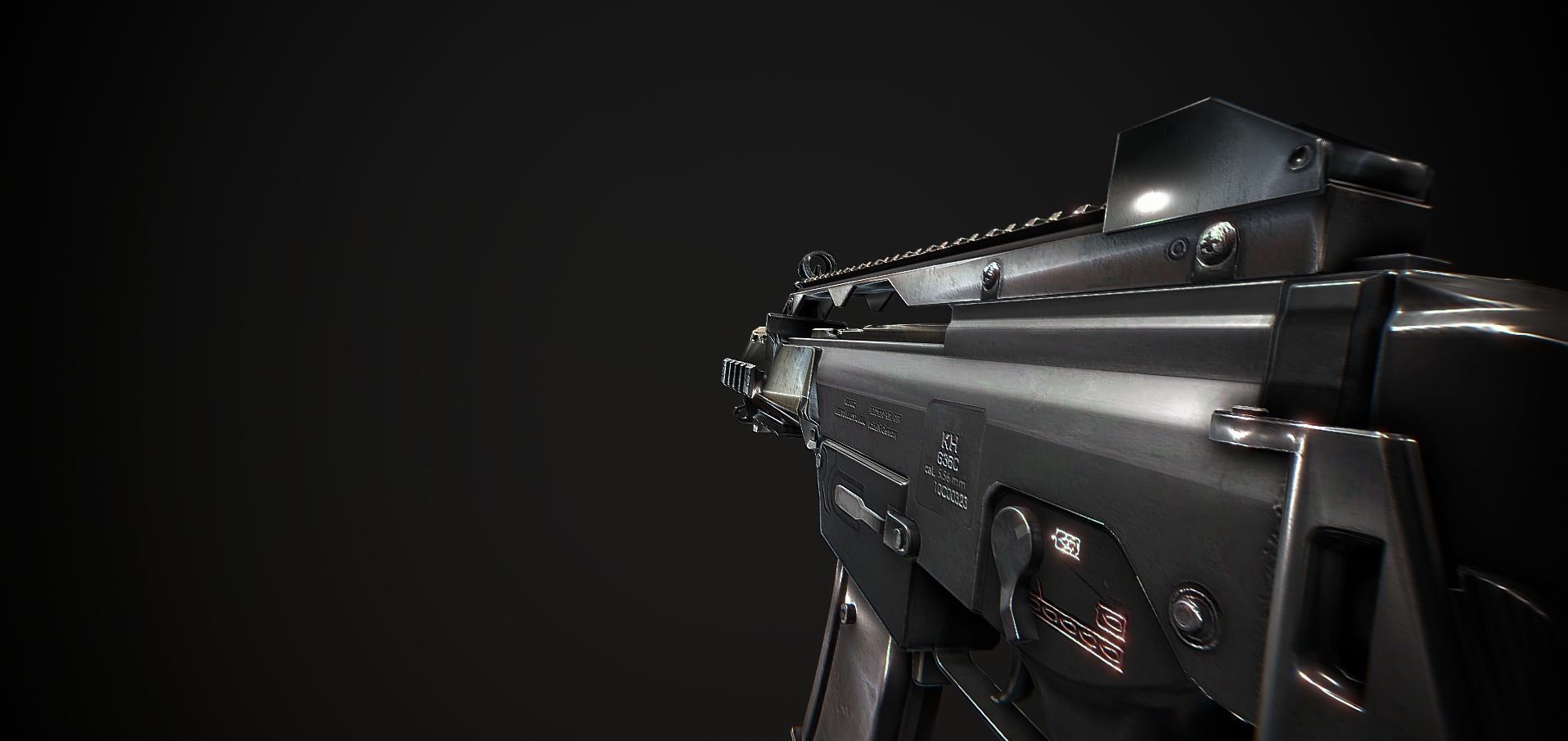 G36 ag rifle Low-poly 3D model_3