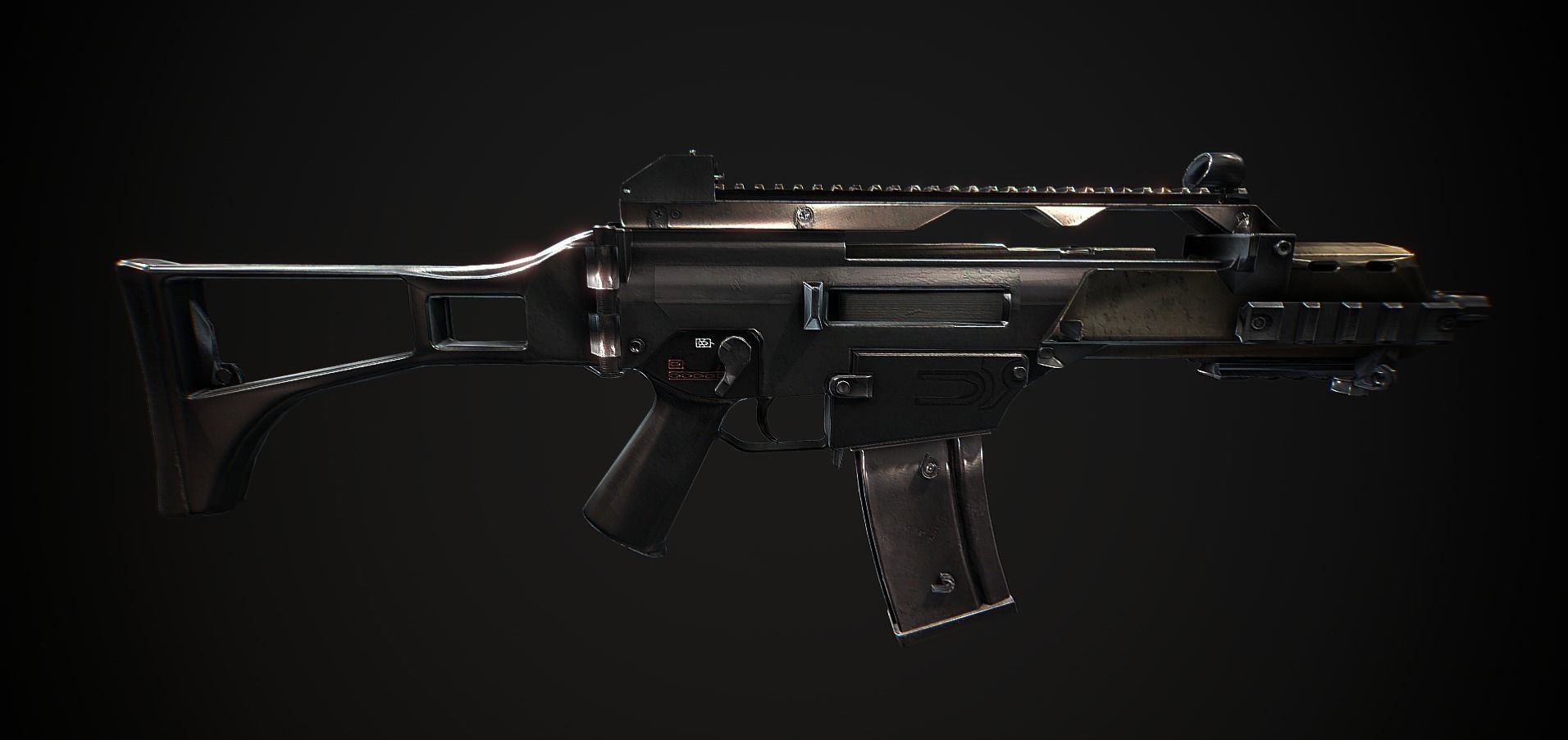 G36 ag rifle Low-poly 3D model_7