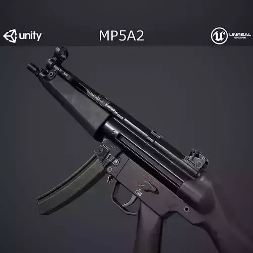 MP5A2 gun Low-poly 3D model