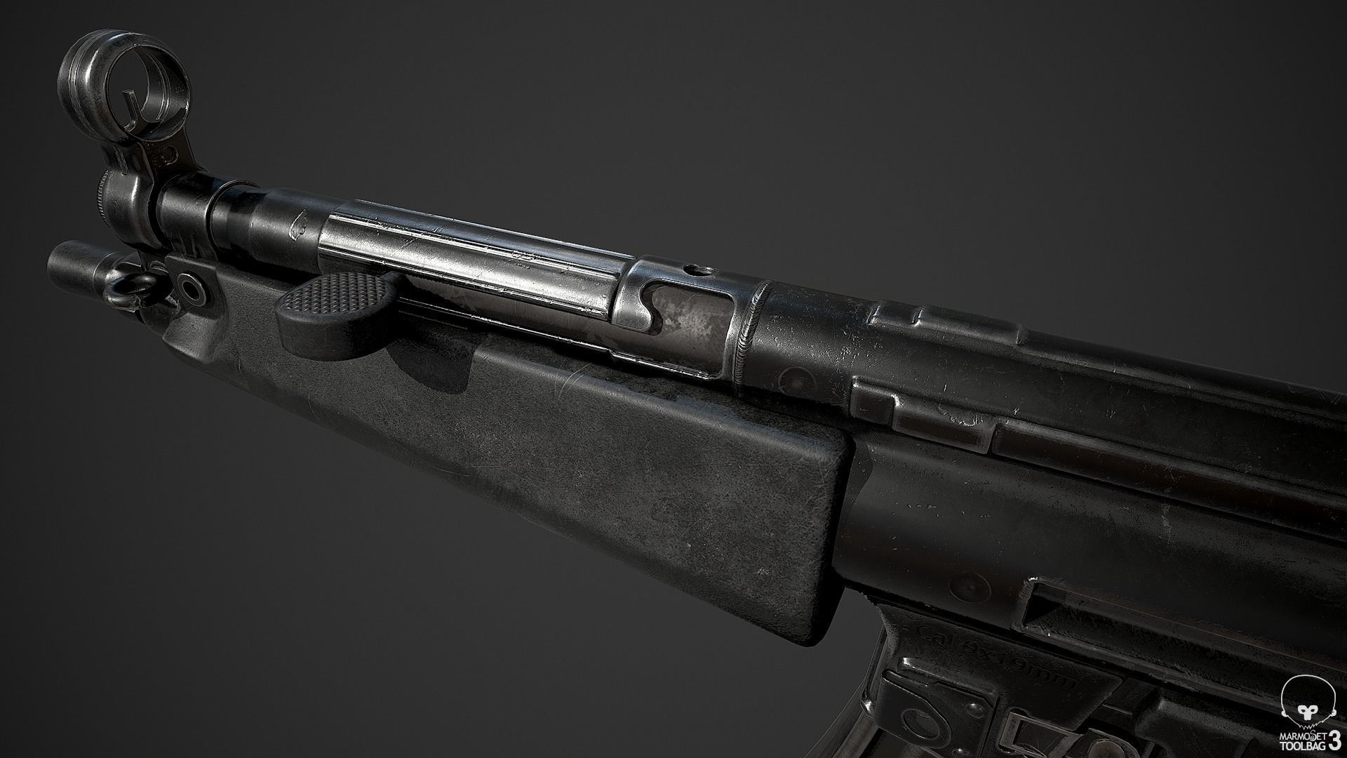 MP5A2 gun Low-poly 3D model_21