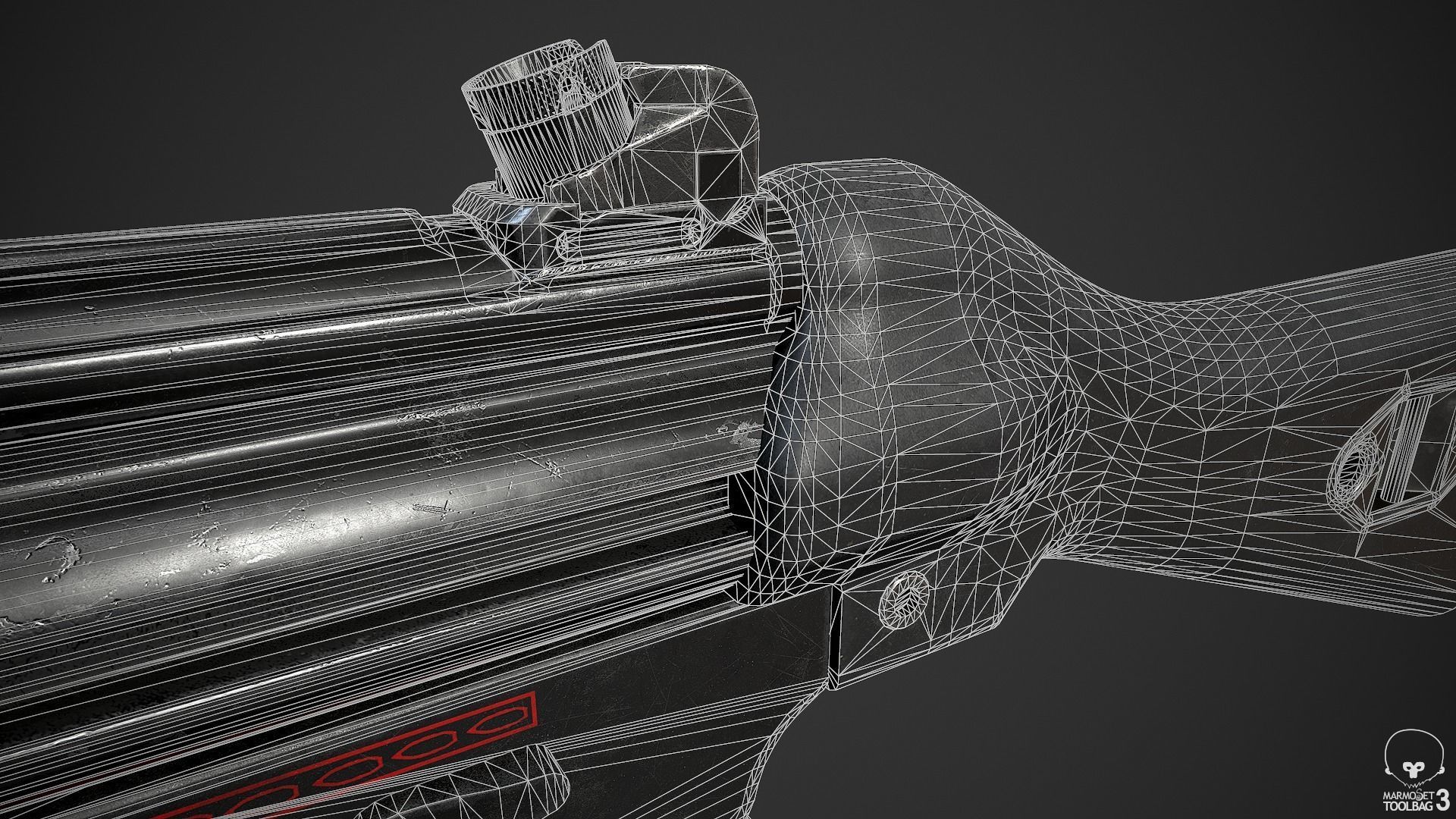 MP5A2 gun Low-poly 3D model_26