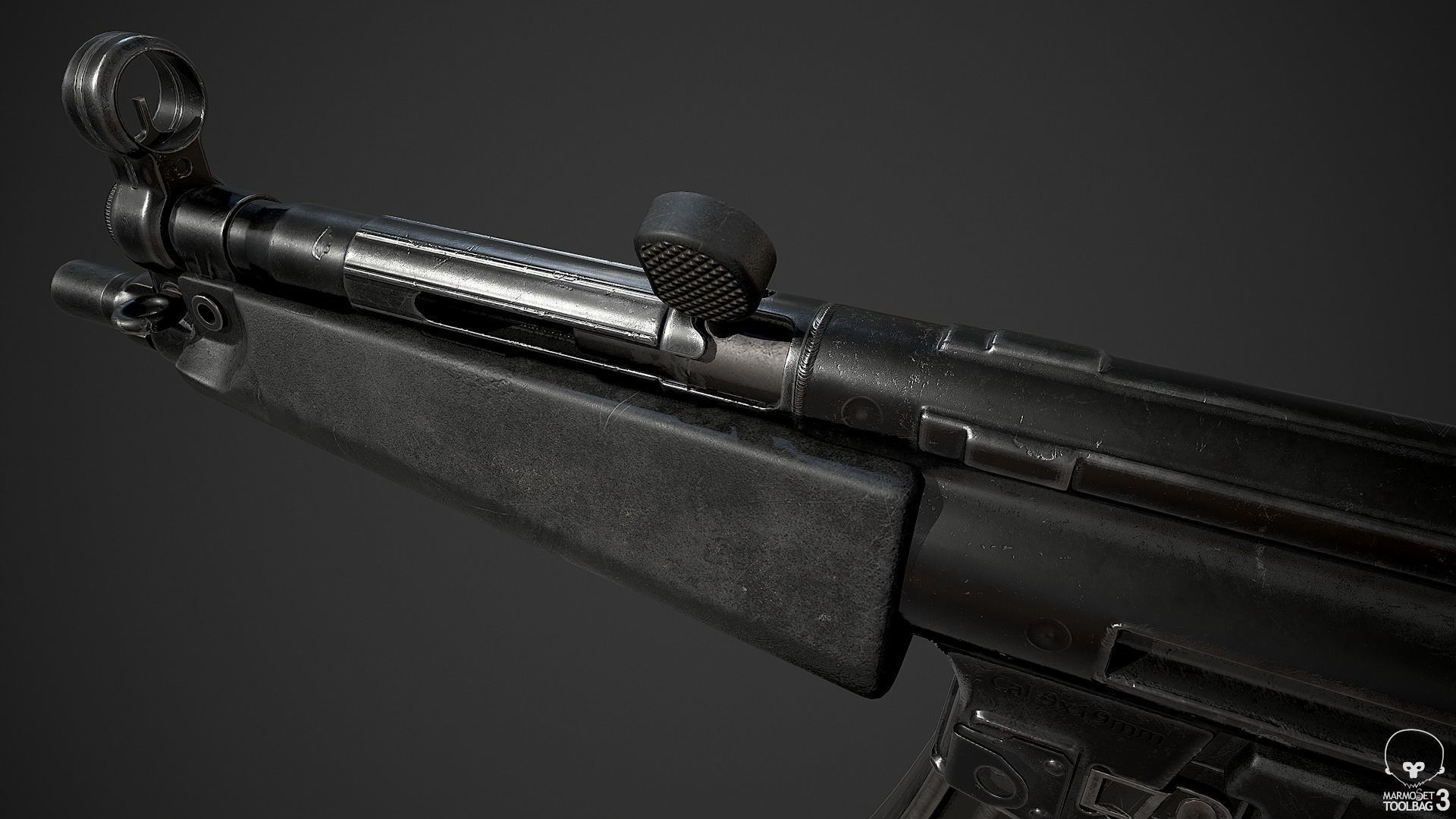 MP5A2 gun Low-poly 3D model_22