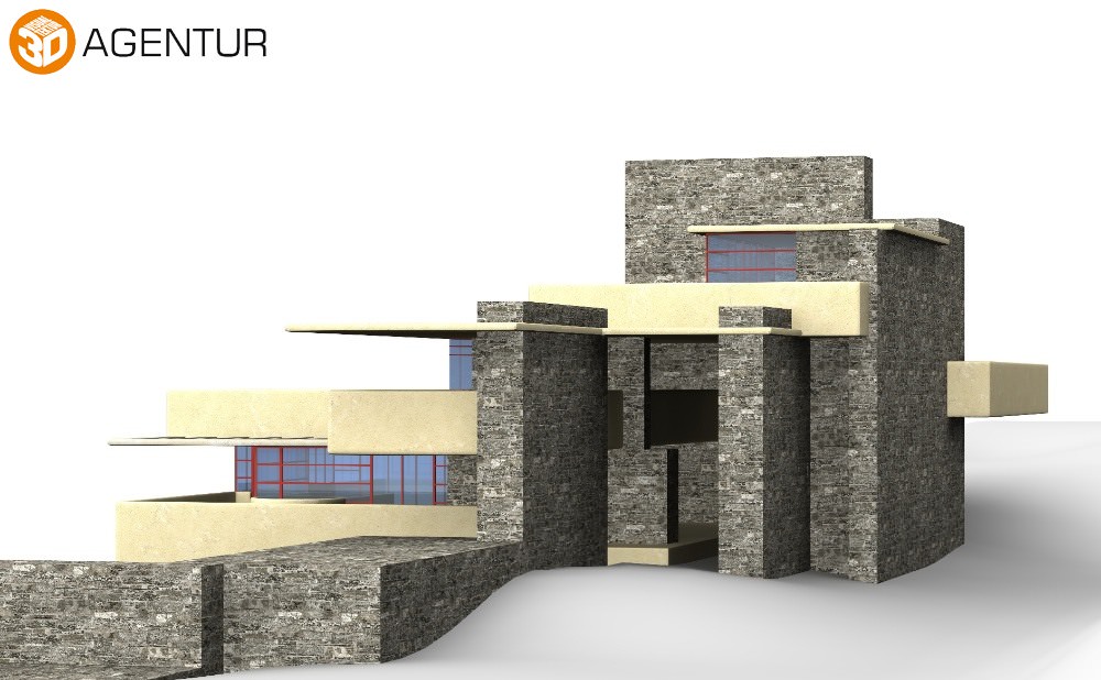 House Fallingwater Frank Lloyd Wright 3D model_6