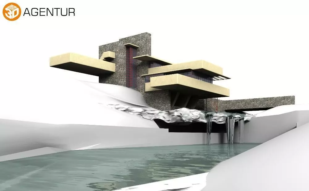 House Fallingwater Frank Lloyd Wright 3D model_0