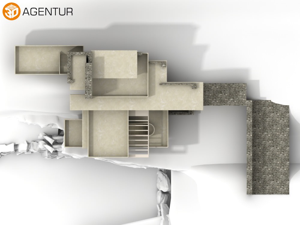 House Fallingwater Frank Lloyd Wright 3D model_8