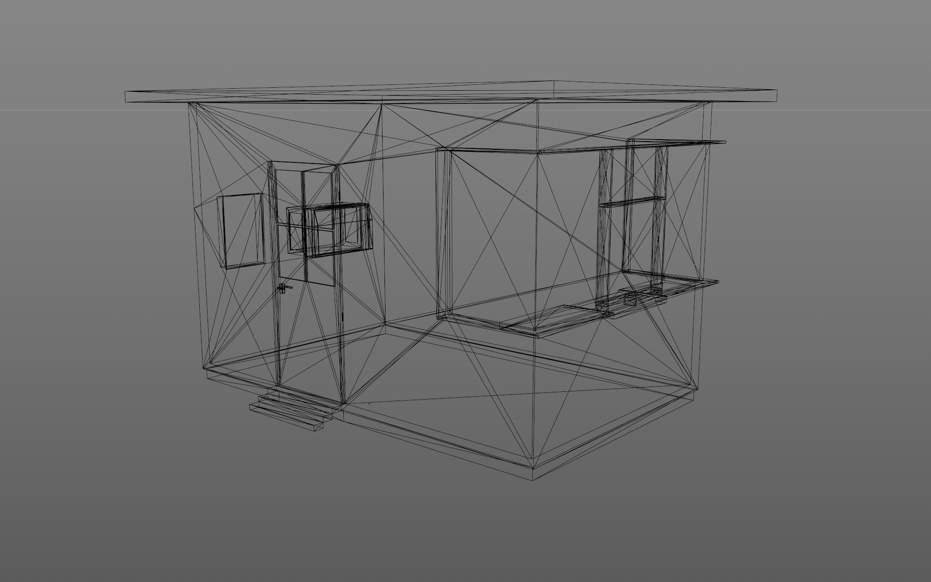 Security Booth Low-poly 3D model_7