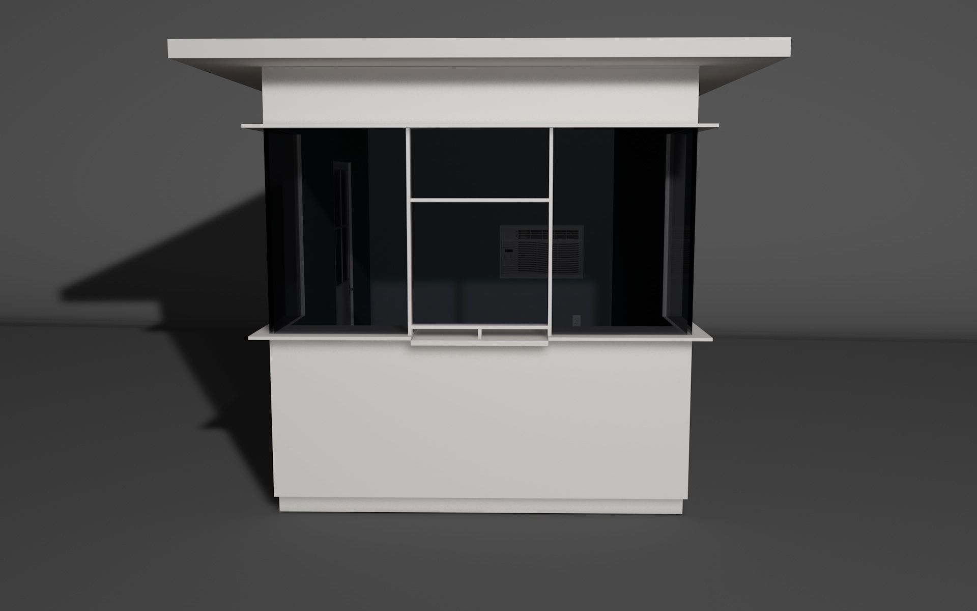 Security Booth Low-poly 3D model_1