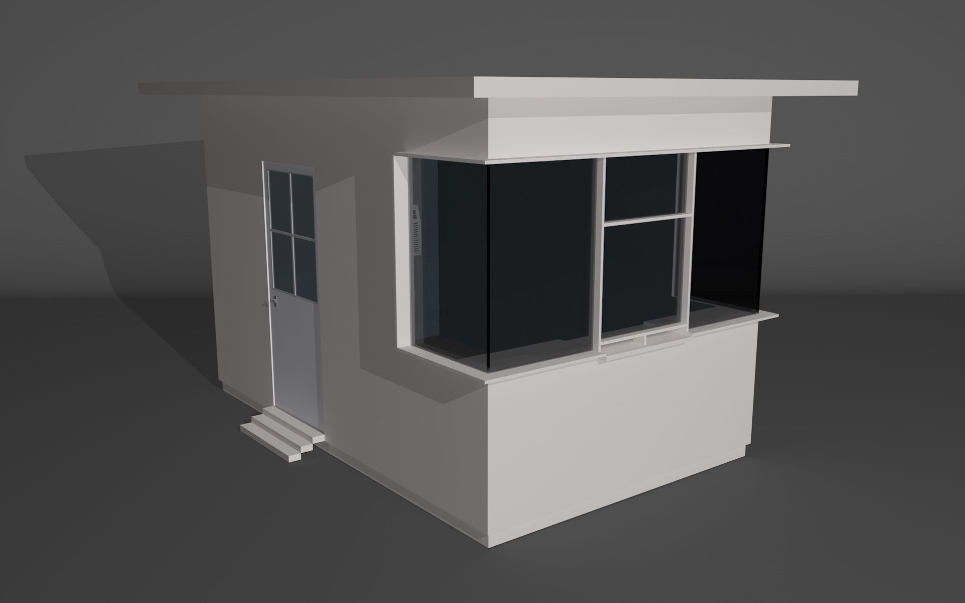 Security Booth Low-poly 3D model_2