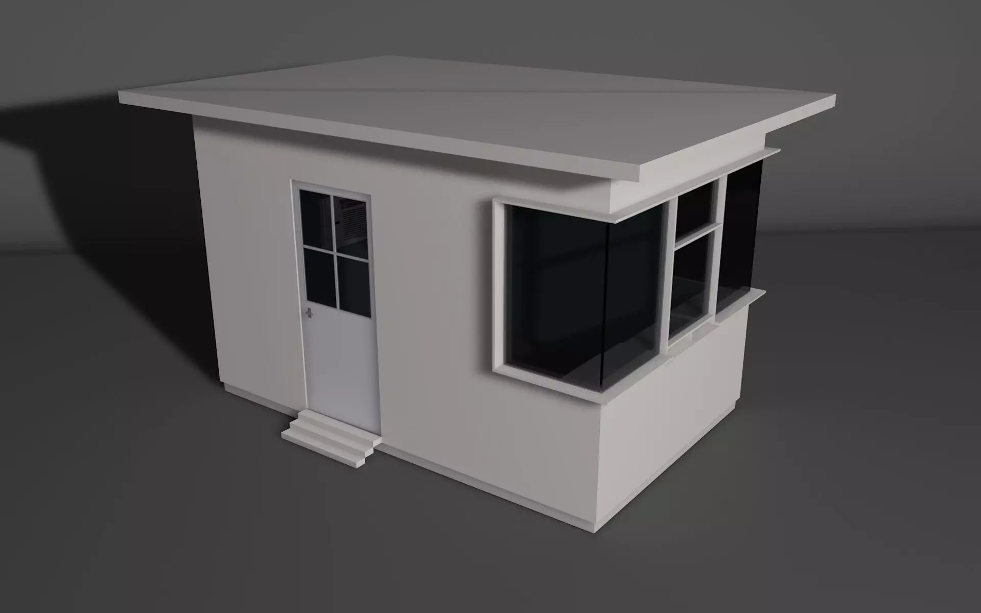 Security Booth Low-poly 3D model_0