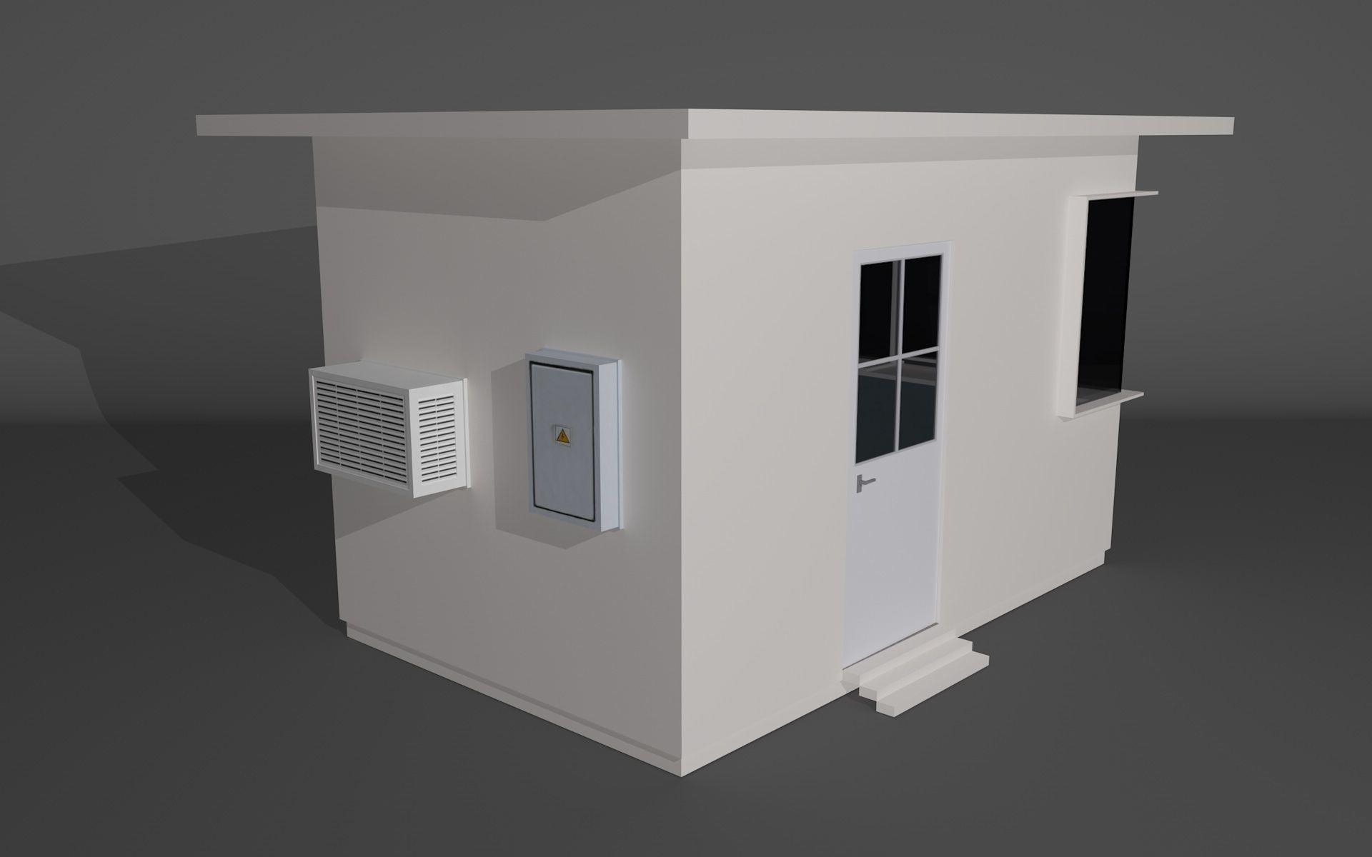 Security Booth Low-poly 3D model_3