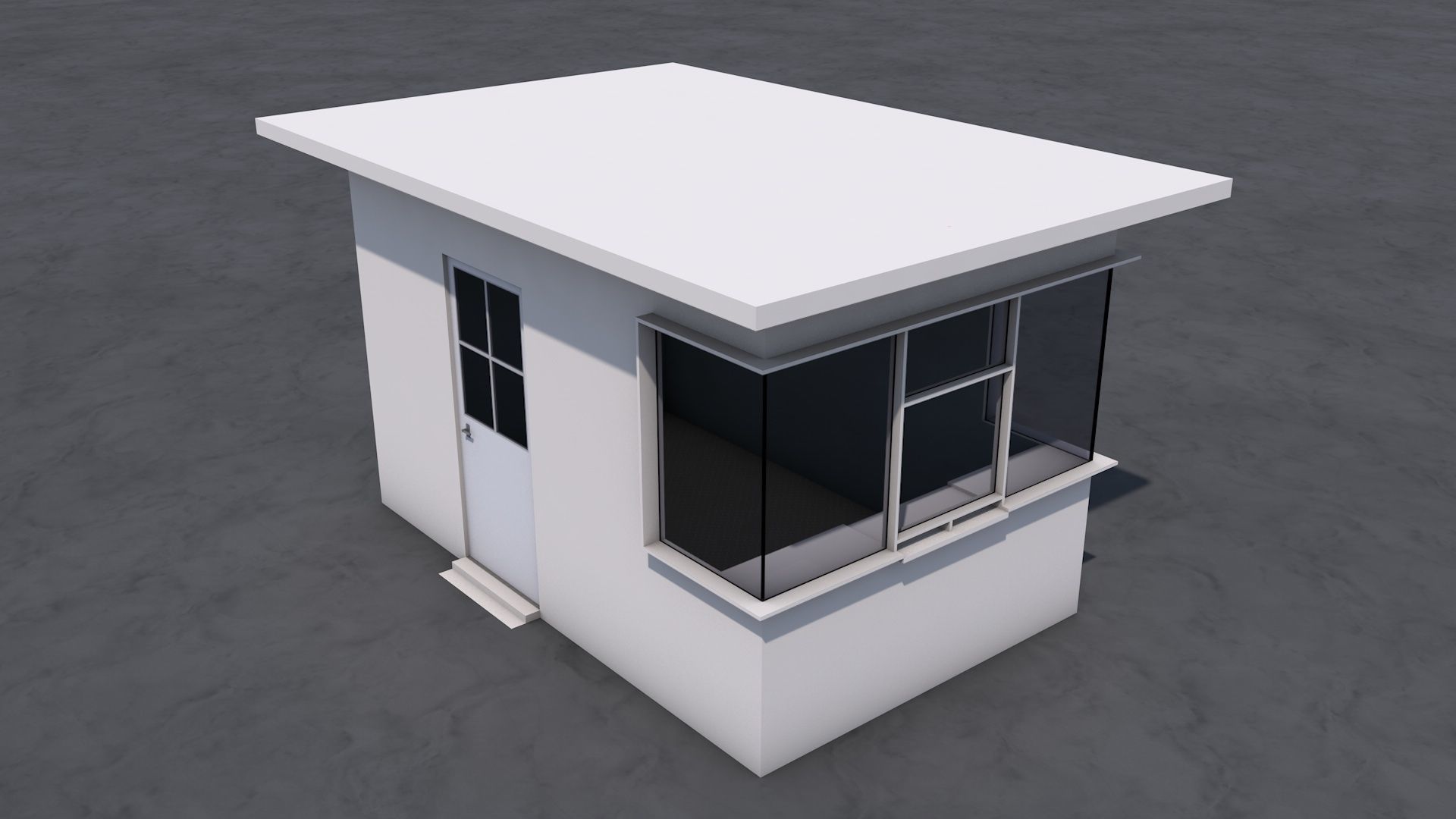 Security Booth Low-poly 3D model_5