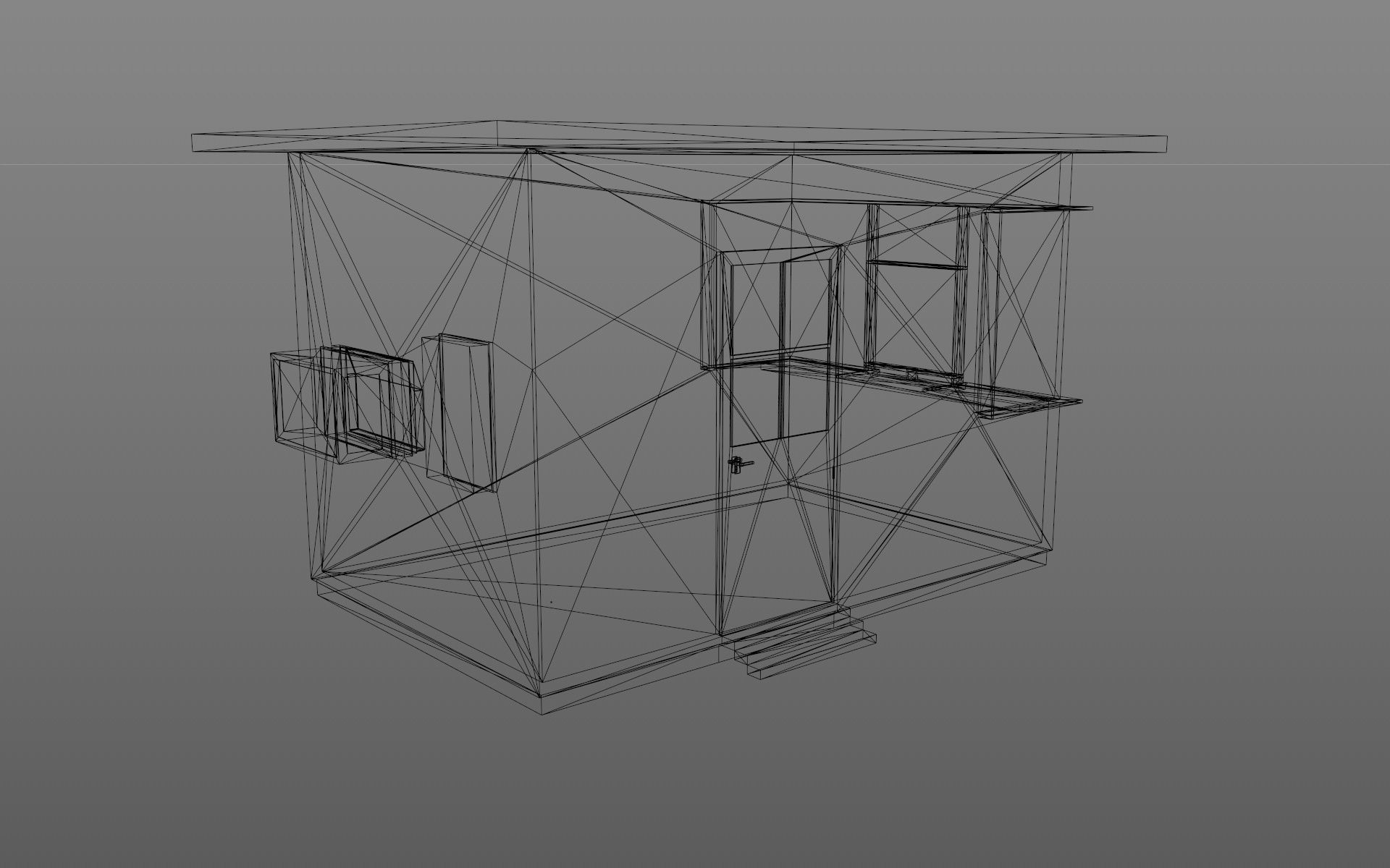 Security Booth Low-poly 3D model_8
