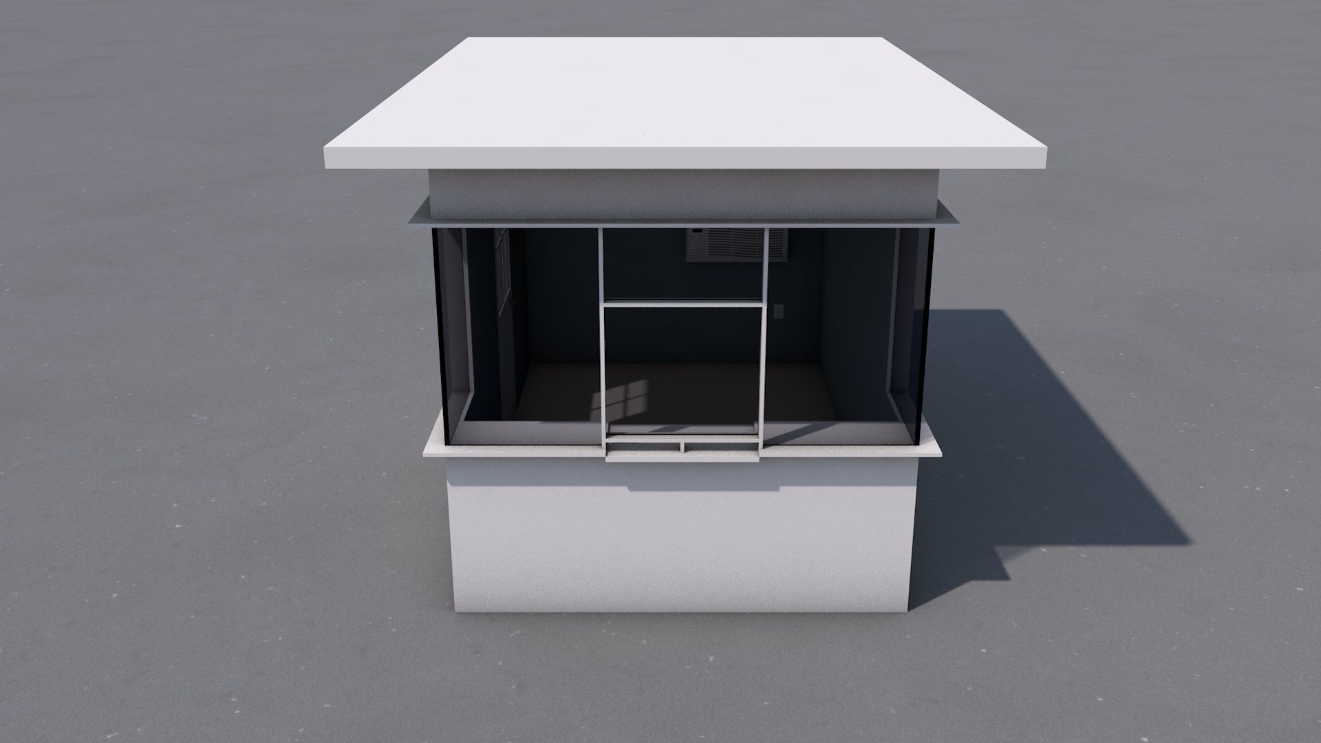 Security Booth Low-poly 3D model_4