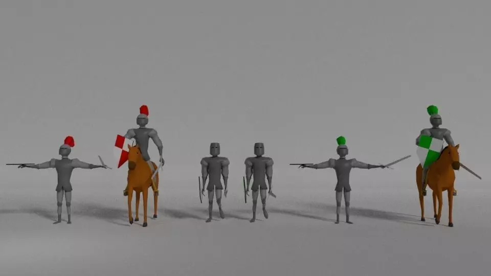 Medieval Cavalry Free low-poly 3D model