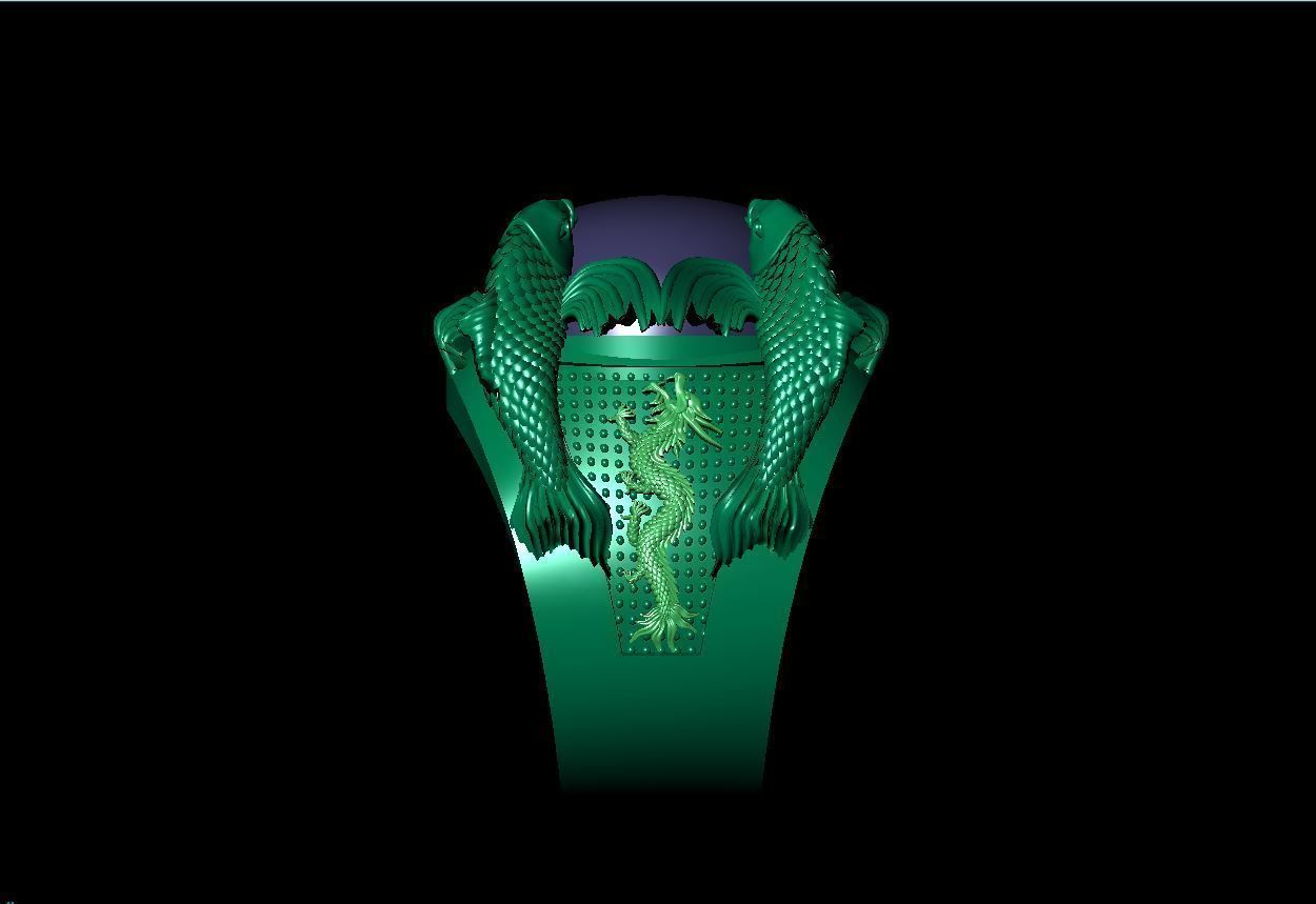 Carp fish ring 3D print model 3D print model_3