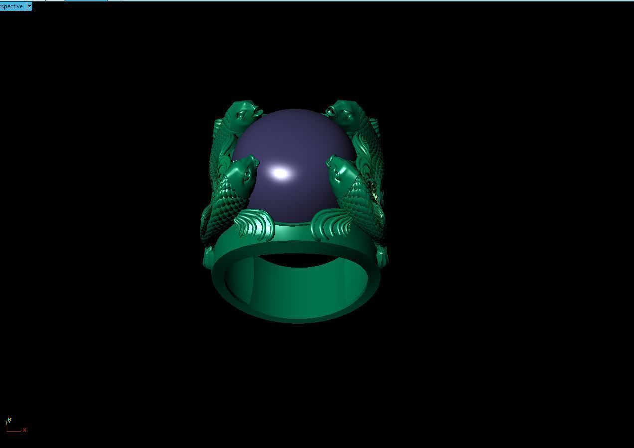 Carp fish ring 3D print model 3D print model_7