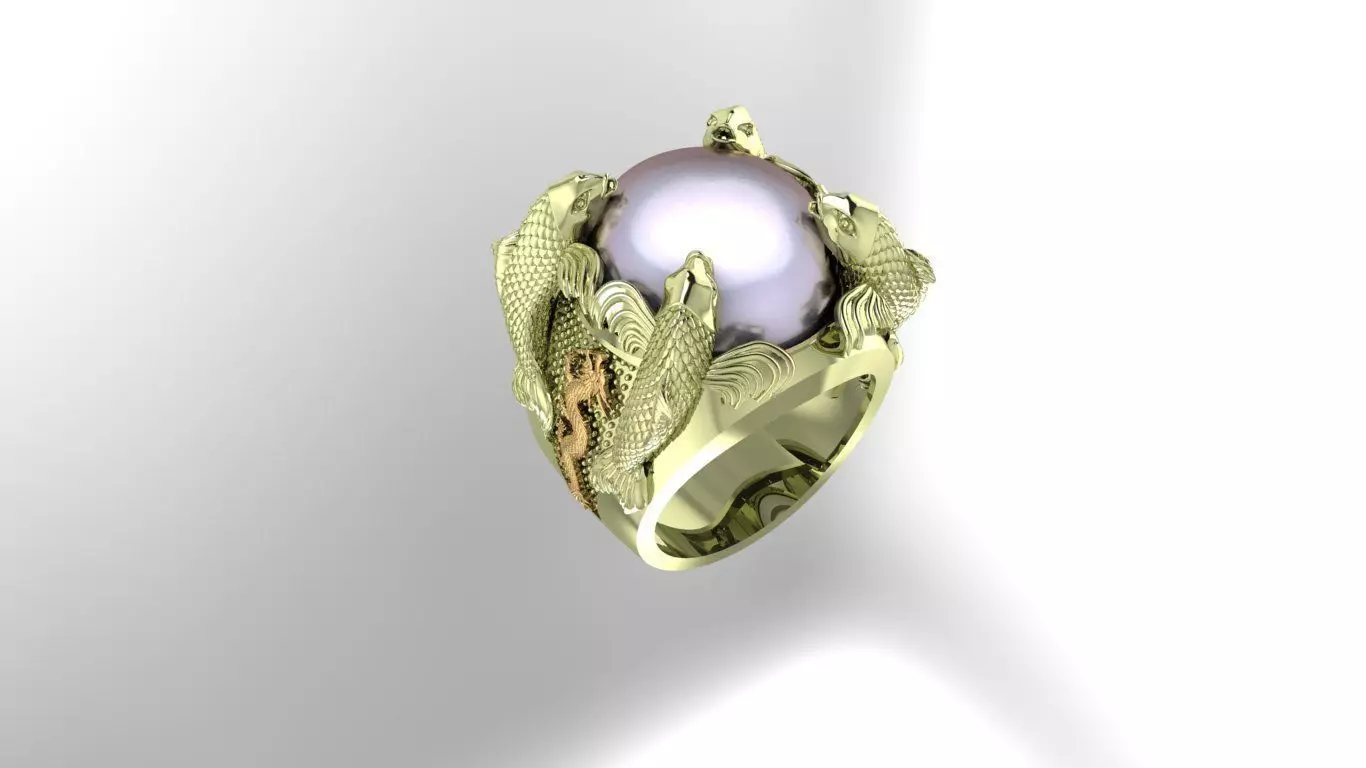 Carp fish ring 3D print model 3D print model_0