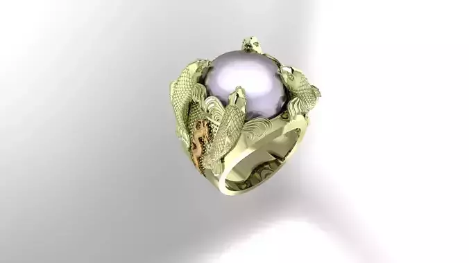 Carp fish ring 3D print model 3D print model