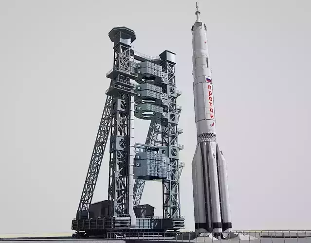 Proton Rocket  launch pad 3D model
