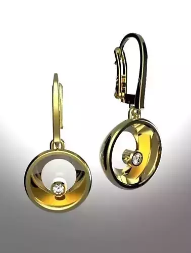 earrings with glasses 3D print model