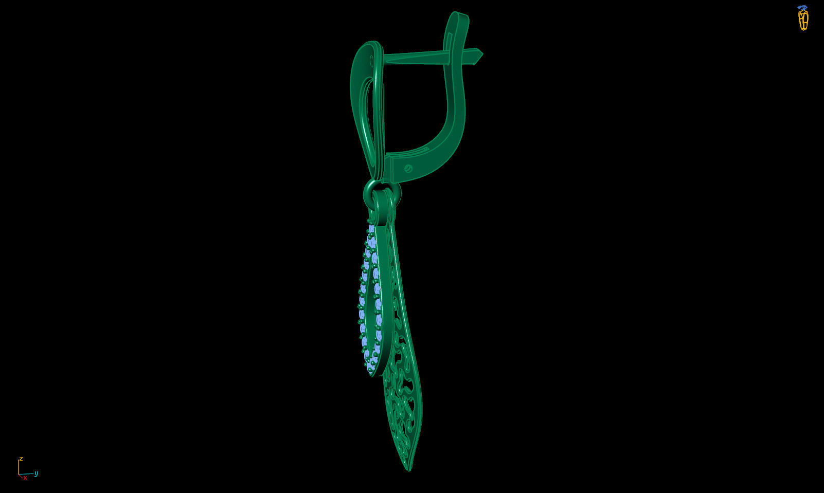 Earring E 0003 3D print model_8