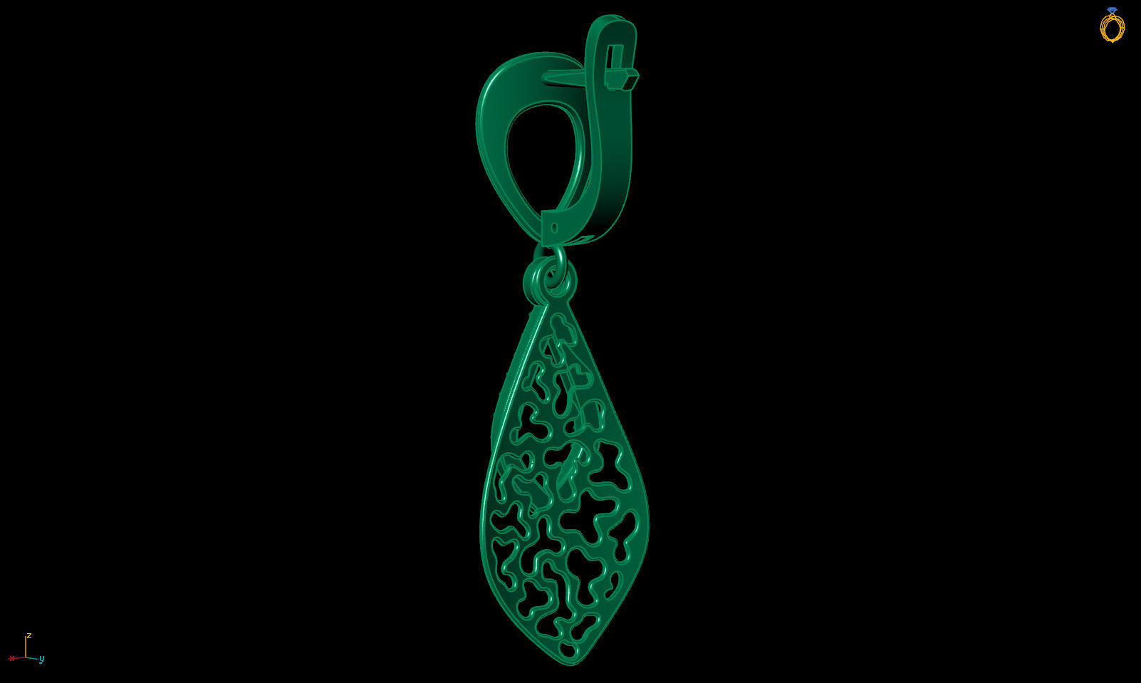 Earring E 0003 3D print model_9