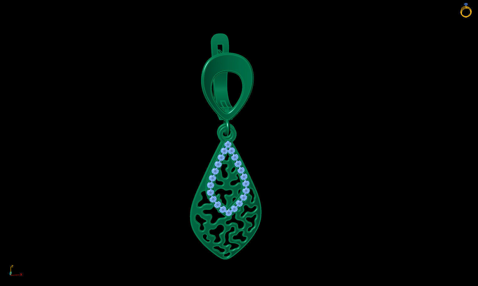 Earring E 0003 3D print model_7
