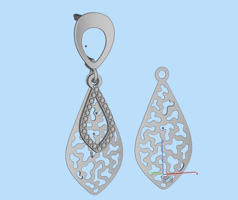 Earring E 0003 3D print model_12