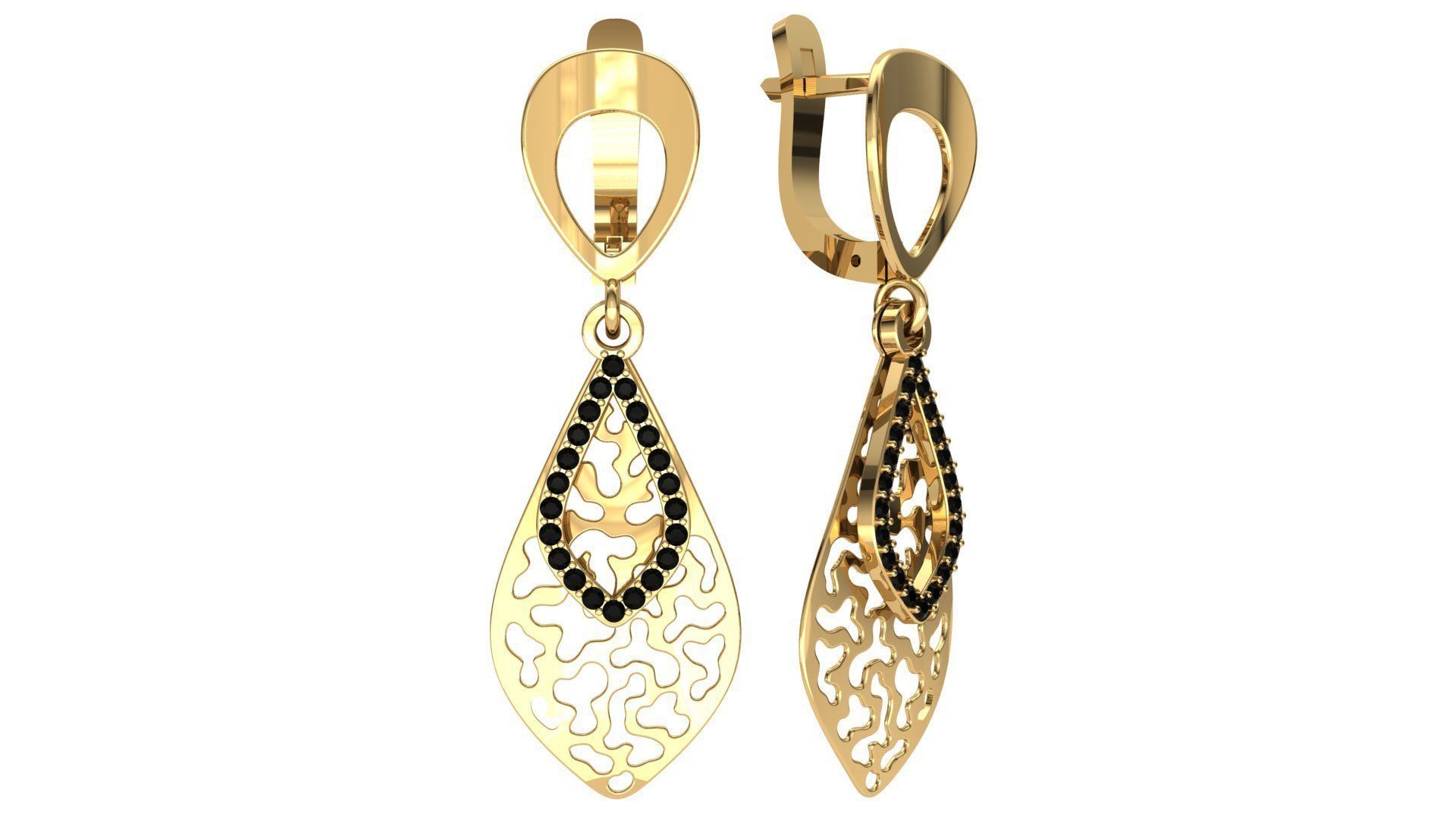 Earring E 0003 3D print model_3