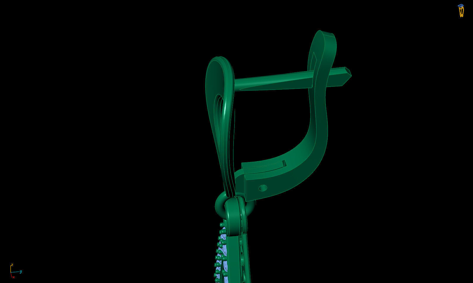 Earring E 0003 3D print model_16