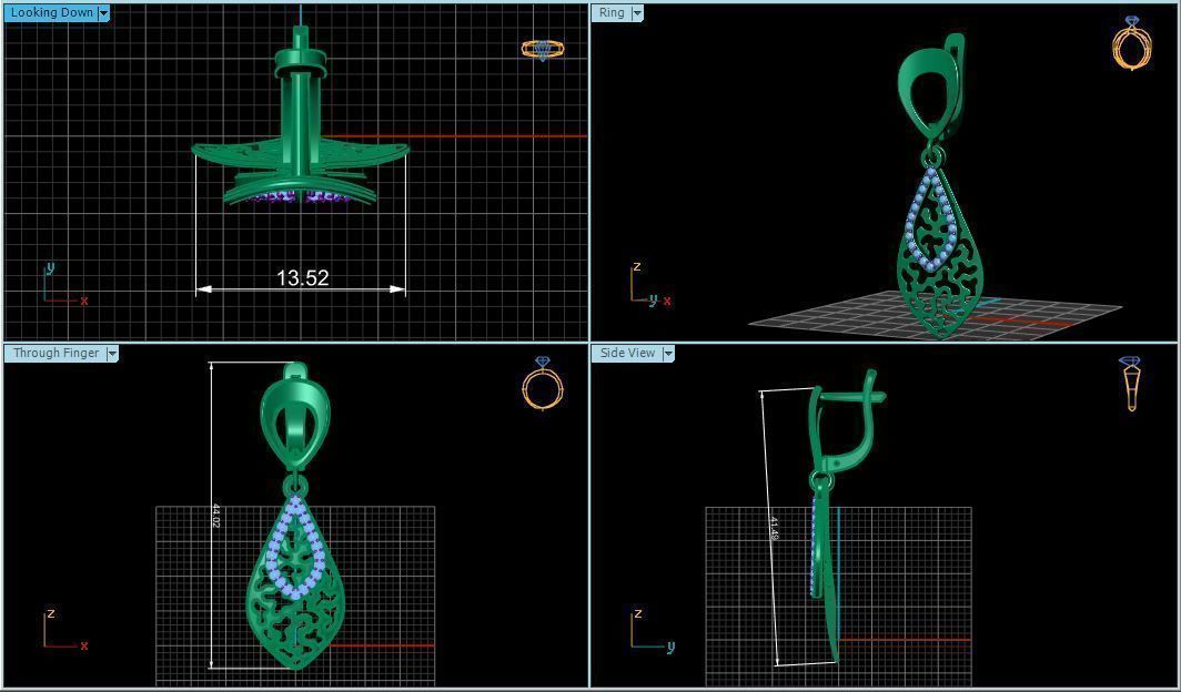 Earring E 0003 3D print model_1