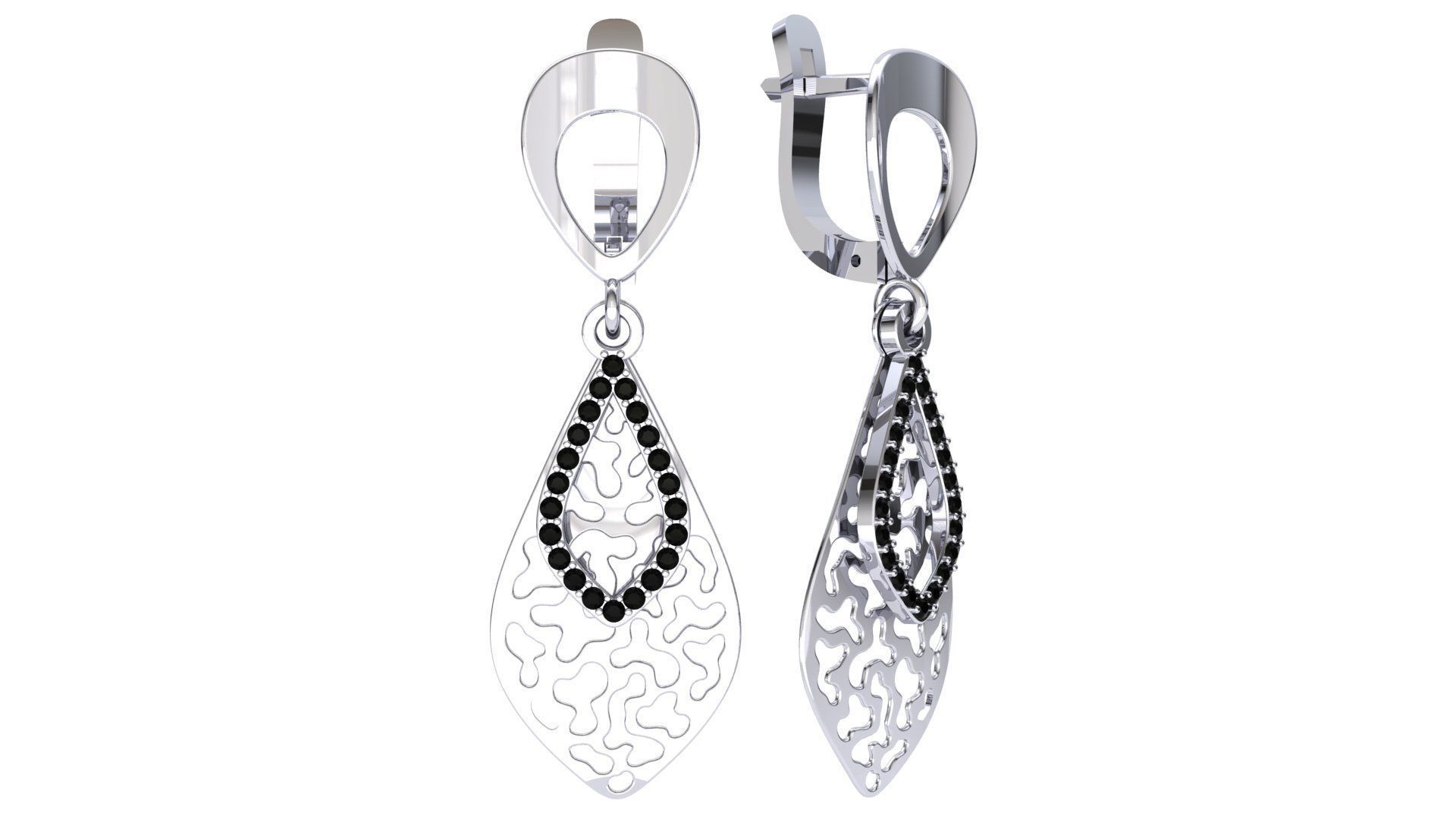 Earring E 0003 3D print model_4