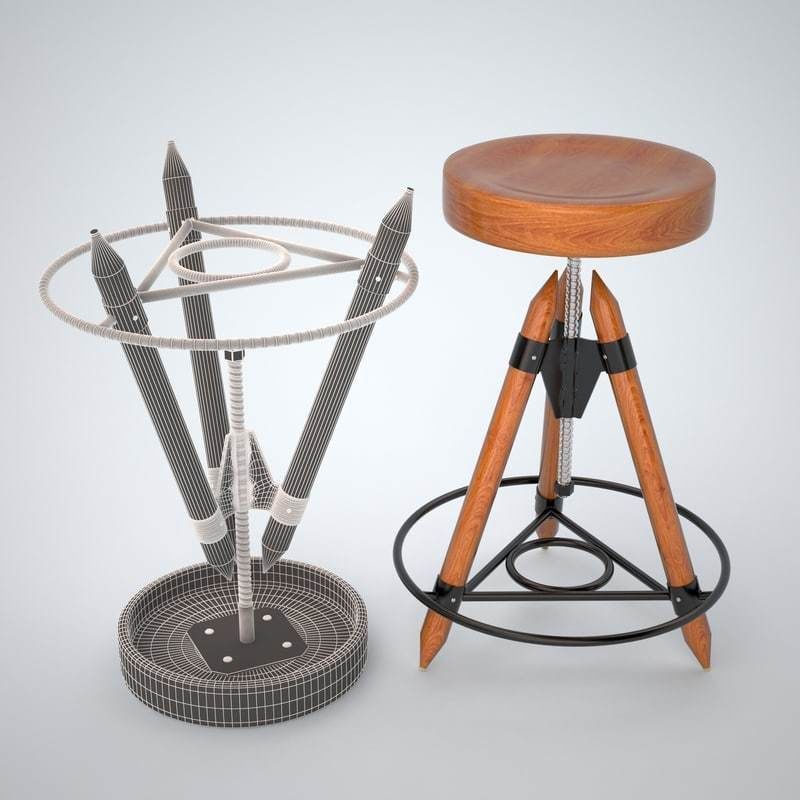 Bar Stool 3D model_5