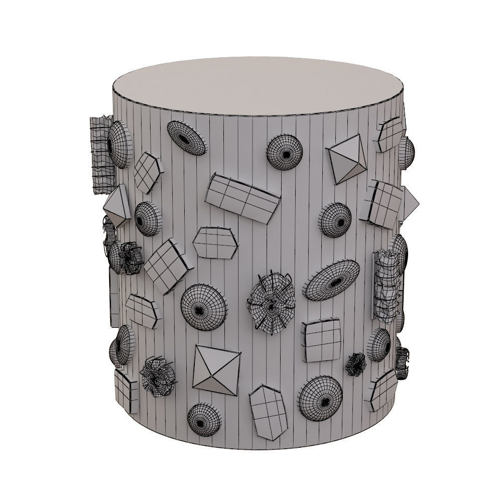 Bejeweled Stool 3D model_2