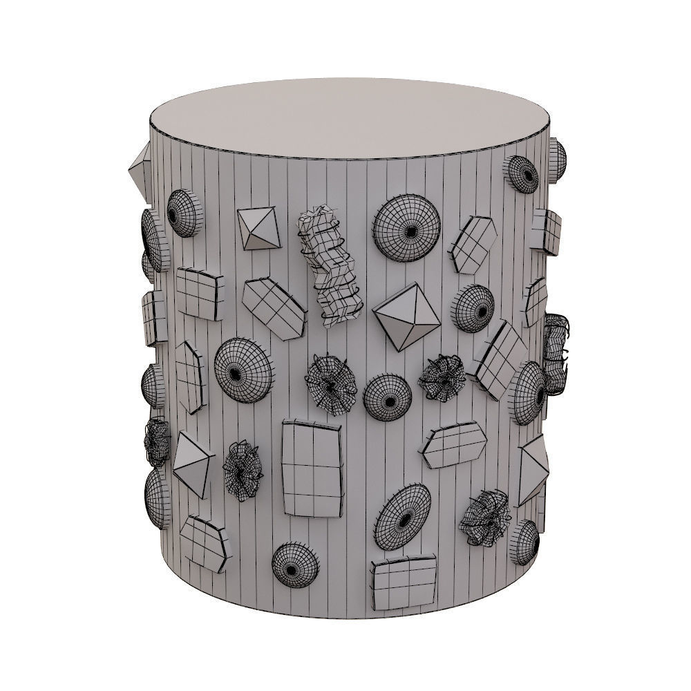 Bejeweled Stool 3D model_3
