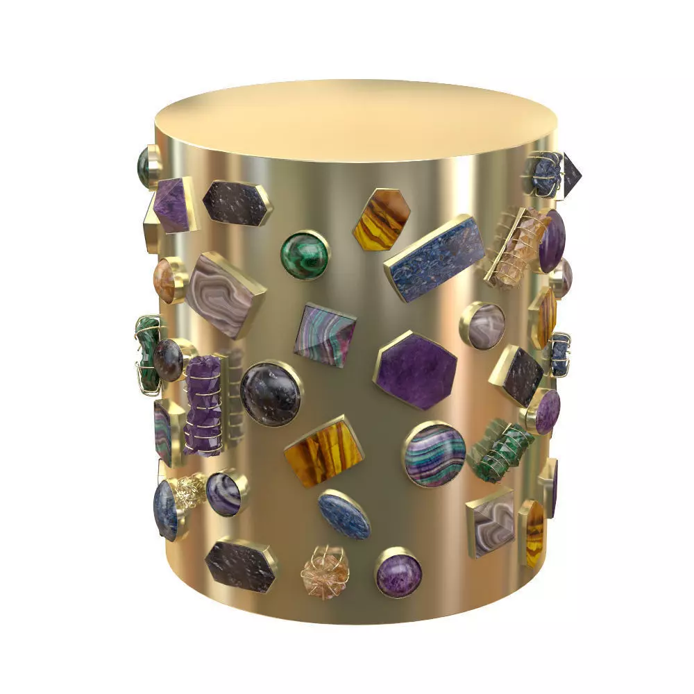 Bejeweled Stool 3D model_0