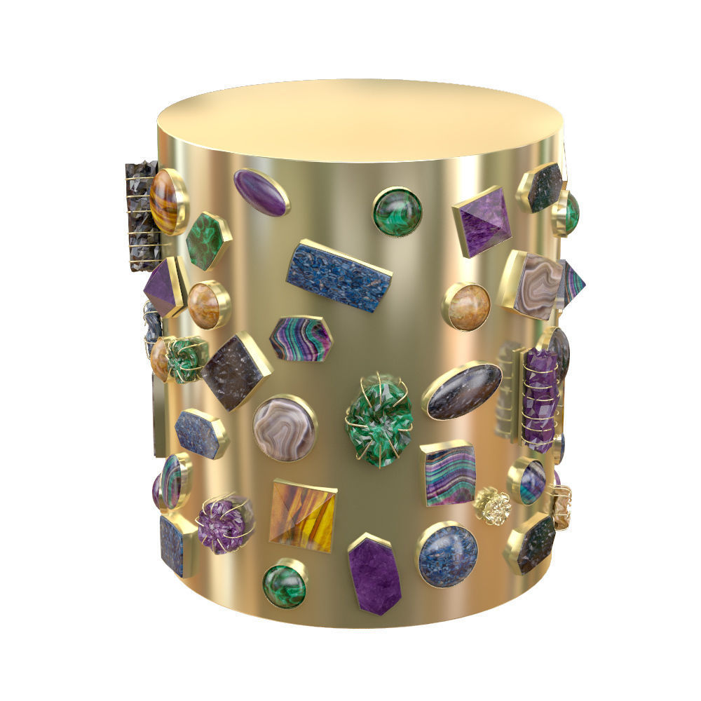 Bejeweled Stool 3D model_1
